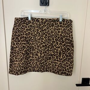 LOFT Leopard Print Mini Skirt - Brown and Black